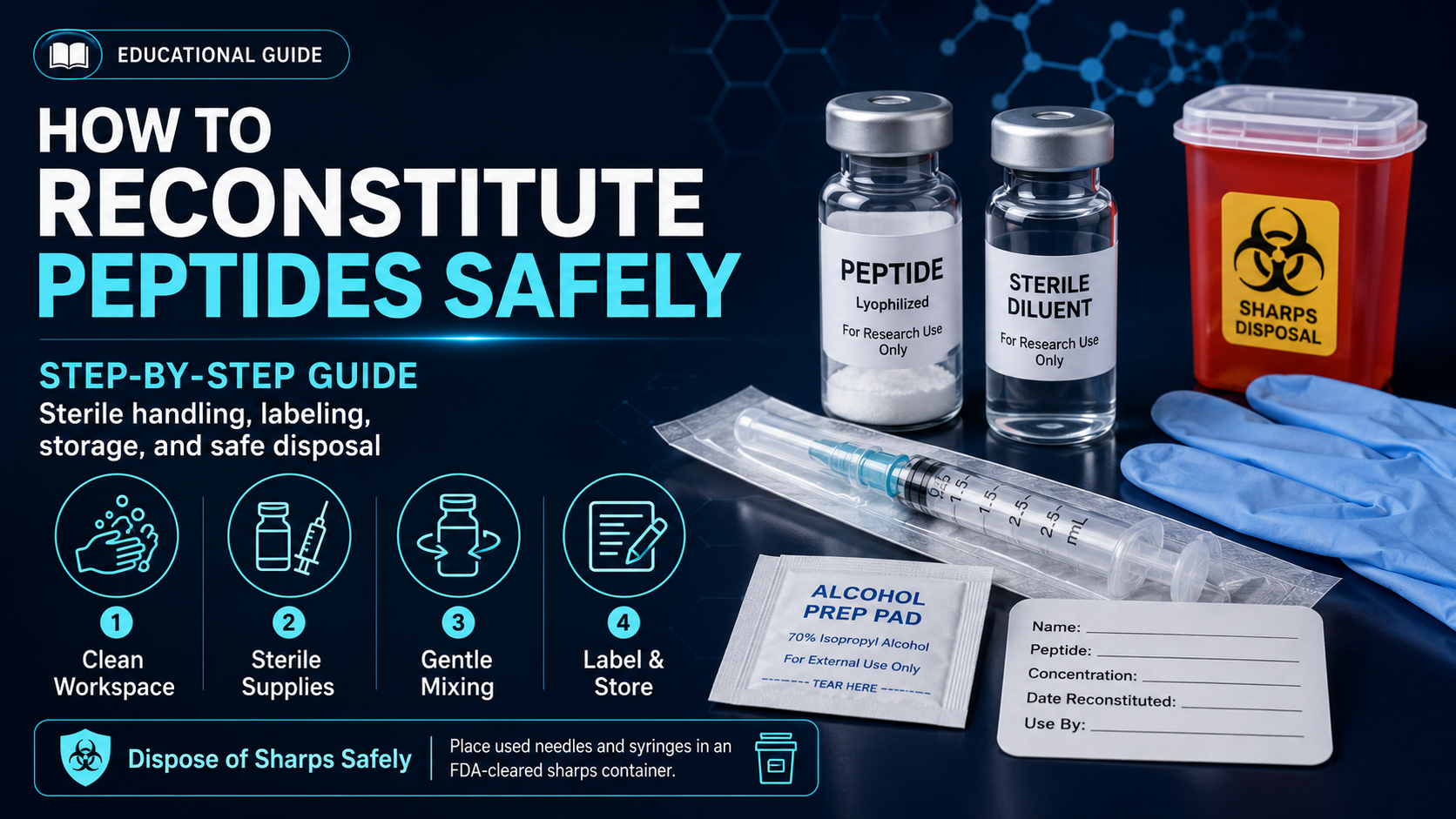 How to Reconstitute Peptides Safely with sterile supplies and medical guidance
